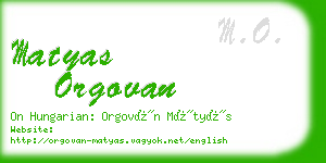 matyas orgovan business card